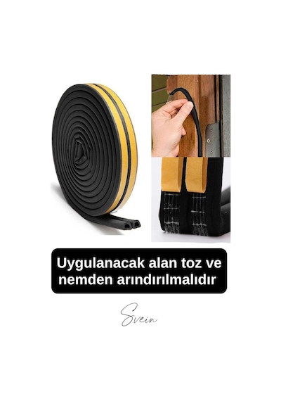 Fitil Premium Kapı Pencere Soğuk Toz Geçirmez İzolasyon Fitili Kendinden Yapışkanlı Isı Yalıtım 2x5 Diğer