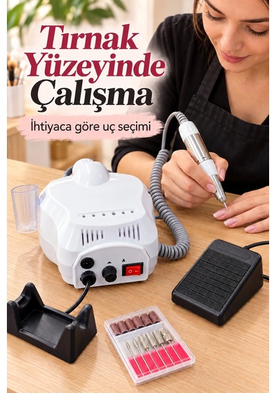 Tırnak Törpü Cihazı Metal Uçlar Ve Zımpara Bantlarıyla