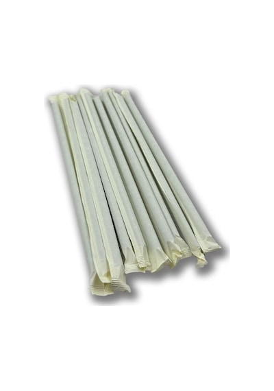 Ayrex Kağıt Kaplı Siyah Kağıt Pipet 100 Adet Diğer
