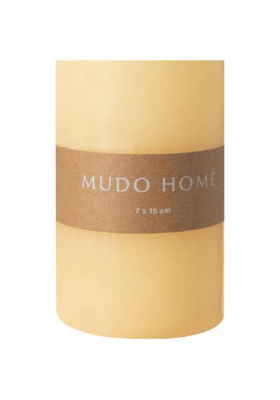 Mudo Home Sütun Mum Krem 7x15cm Ekru
