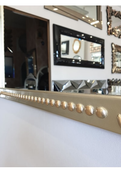 Ayna Denizi Lady Shiny Gold Model Platin Altın Renk Dekoratif Ayna Altın