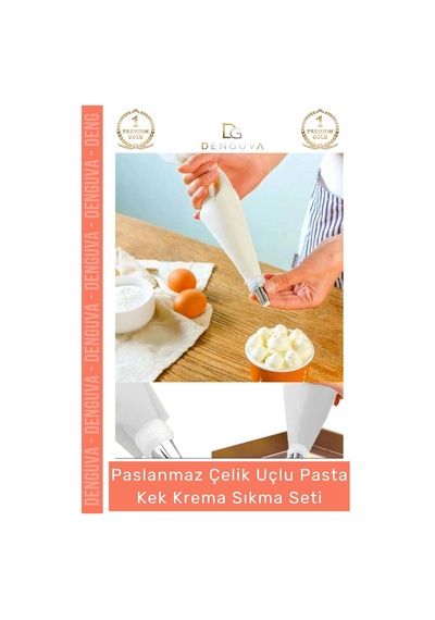 Krematorbası Paslanmaz Çelik Pasta Cupcake Uçlu Tasarım Süsleme Torbası Krema Sıkma Seti 10 Parça Çok Renkli