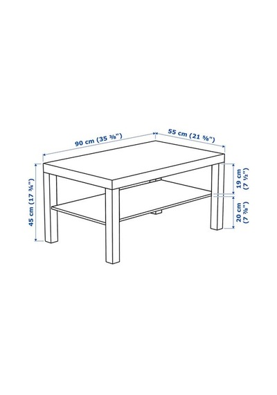 Ikea Lack Orta Sehpa, Ağartılmış Meşe Görünümlü, 90x55 Cm