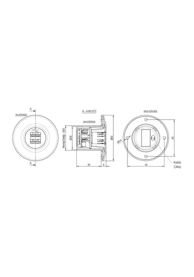 Sanel - 10V - 30V Usb Şarj Ünitesi - Yeşil Ledli