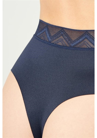 Cottonhill Basic Yüksek Bel Lazer Kesim Tanga Külot 5'li Paket Renkli-7 Çok Renkli