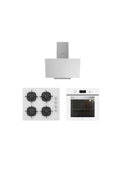 Silverline BO6502W02 - CS5335W01 - 3481 Flam Beyaz Ankastre Set