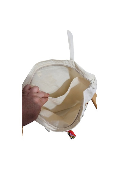 Cotton Kumaş Otantik Omuz Çantası Bej