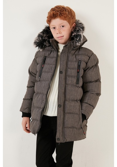 Lela Içi Peluş Astarlı Çıkarılabilir Kapüşonlu Cepli Kışlık Erkek Çocuk Mont 5760024 Gri Lela Içi Peluş Astarlı Çıkarılabilir Kapüşonlu Cepli Kışlık Erkek Çocuk Mont 5760024 Gri