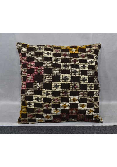 Zehra Abla Halı Yeni El Dokuma Dekoratif Kilim Kırlent Yastık Kılıfı 6909 Çok Renkli
