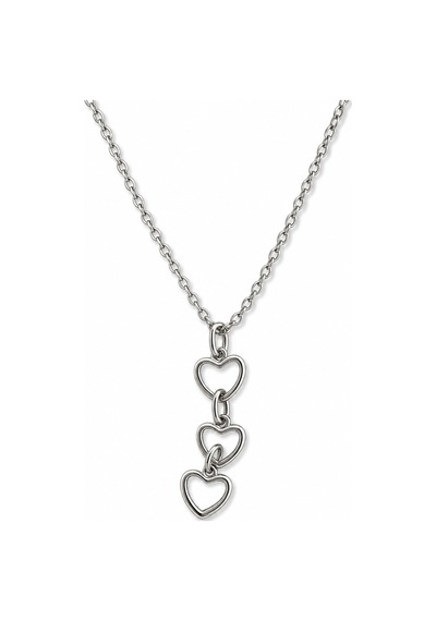 Üçlü Kalp Figürlü Unisex Kolye Minimal Metal Görünümlü Zincir Kolye Çok renkli