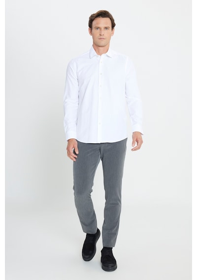 AC&Co / Altınyıldız Classics Ütülemesi Kolay Slim Fit Dar Kesim Klasik Yaka Pamuklu Erkek Gömlek Beyaz