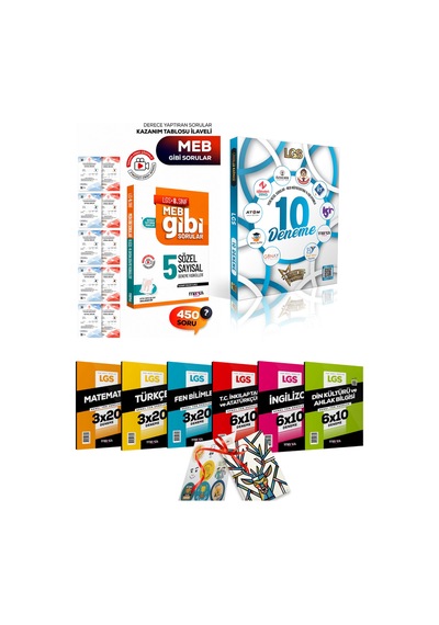 2026 Lgs Meb Gibi Sorular 5 Deneme + 10 Farklı Yayın 10 Deneme Seti + 6lı Deneme