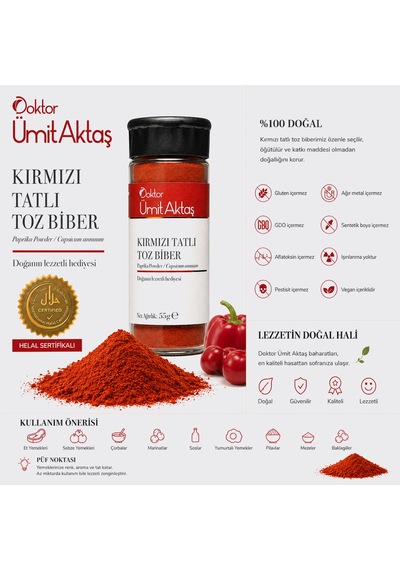 Dr. Ümit Aktaş Kırmızı Tatlı Toz Biber