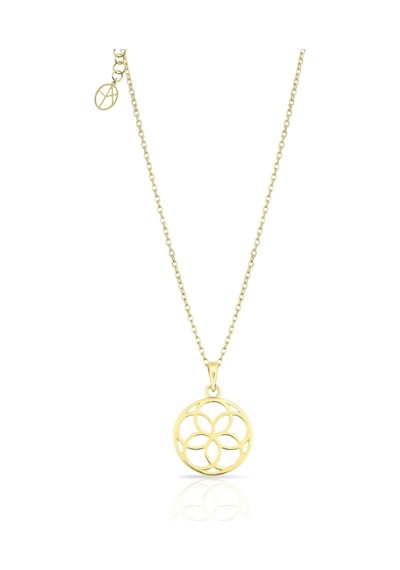 Oya Silver 24k Altın Kaplama Gümüş Yaşam Çiçeği Kolye 2.2x1.4cm Oyot391
