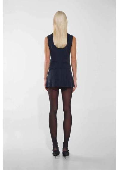 By Dyln Faye Mini Etek - Çizgili Katlamalı, Şık Ve Rahat Tasarım 80% Polyester Lacivert By Dyln Faye Mini Etek - Çizgili Katlamalı, Şık Ve Rahat Tasarım 80% Polyester Lacivert