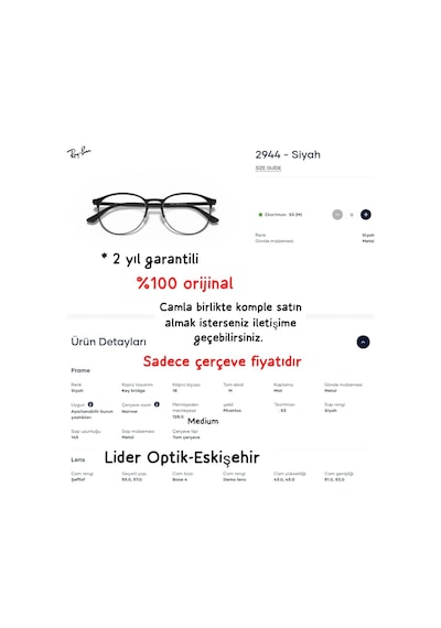 Ray-Ban Rb 6375 2944 53 Unisex Mavi Işık Filtreli Ekran Gözlüğü