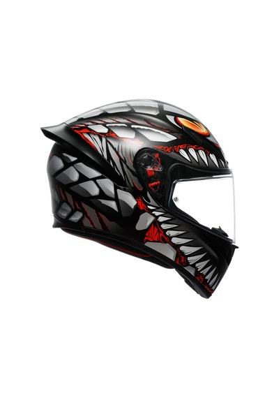 Agv Kask/K1 S E2206 Lyzard Mat Gri - Kırmızı - Siyah