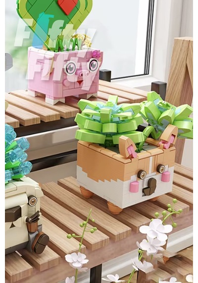 Panlos Mini Potted Plant Serisi Tilki Figürü 336 Parça Oyuncak Yapım Seti -ffp655016