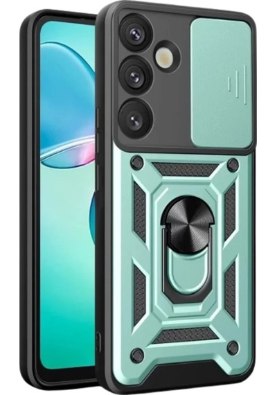 Newface Samsung Uyumlu Galaxy S26 Plus Pars Lens Yüzüklü Silikon - Yeşil - Özel Seri 8683140916763