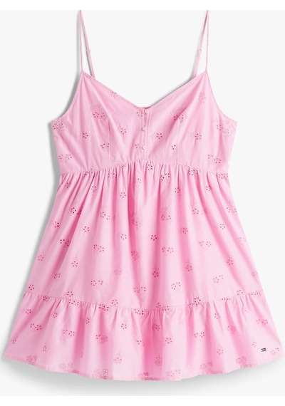 Tommy Jeans Tjw Broderıe Anglaıse Dress Kadın Pembe Elbise Dw0dw21165u06 Pembe