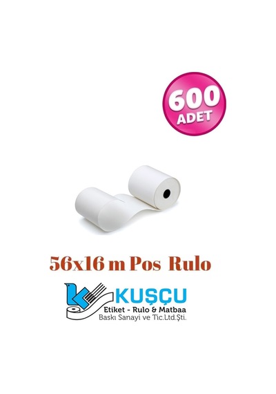 56x16 Termal Pos Cihazı Rulosu 600 Adet
