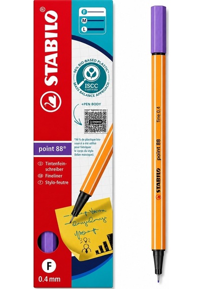 Keçe Uçlu Ince Kalem 88 Point 0.4 Mm Mor 88/55 10 Lu Paket