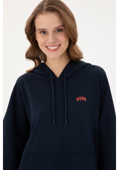 U.S. Polo Assn. Kadın Lacivert Kapüşonlu Basic  Sweatshirt 50297324-VR033