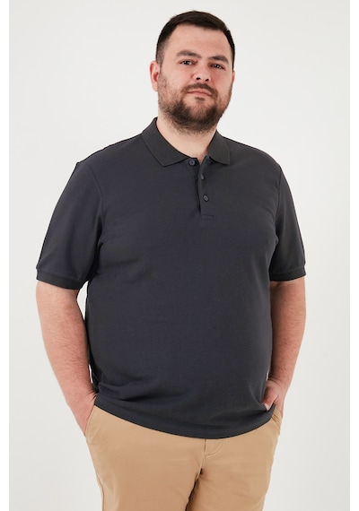 Buratti Pamuklu Regular Fit Büyük Beden Erkek Polo Yaka T Shirt 5902127B Antrasit