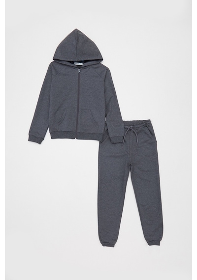 Fullamoda Kapüşonlu Fermuarlı Unisex Çocuk Eşofman Takımı 25mcck4584131778-antrasit Antrasit