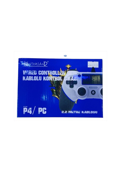 Kontorland - Ps4 Ve Pc Uyumlu Titreşimli Kablolu Oyun Kolu Gamepad P4h - Beyaz