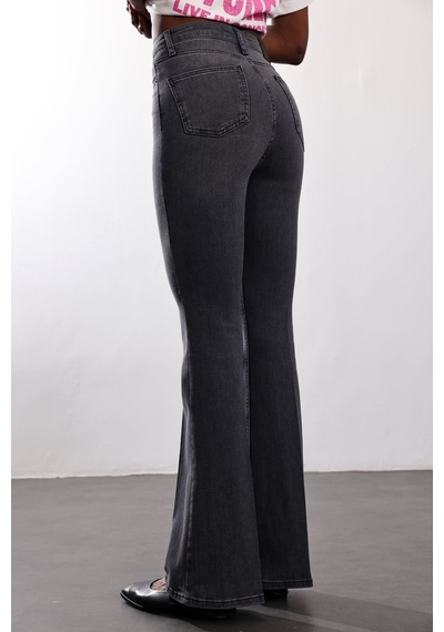 5in1Canpolat Antrasit Full Likra Toparlayan Flare Jean 7578 Antrasit