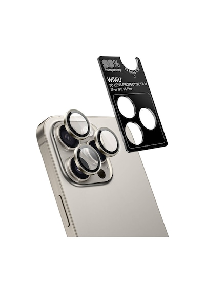 Apple iPhone 15 Pro Max Uyumlu Wiwu Wi-ıp002 Ahize Toz Önleyici Ekran Koruyucu Ve Kamera Lens Koruyucu Set