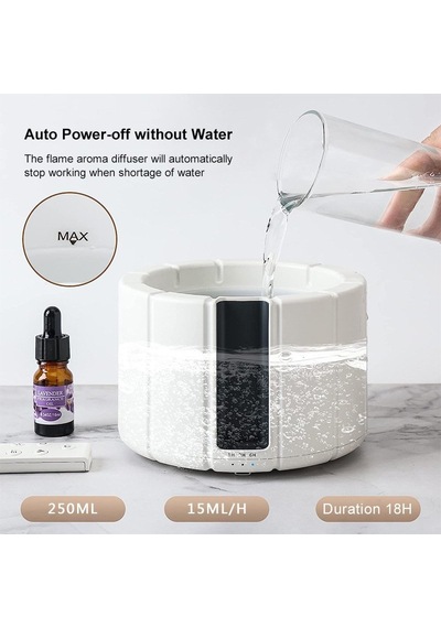 Çeşithane 3d Alev Efektli Aroma Difüzör 250ml Led Işıklı Ultrasonik Hava Nemlendirici
