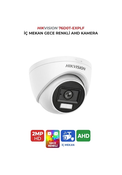 Ds-2ce76d0t-exlpf Gece Renkli Kamera 2mp Akıllı Led Dome