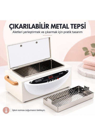 Dijital Ekranlı Kuru Isı Sterilizatörü Manikür Pedikür Metal Aletleri İçin Ayarlanabilir Sıcaklıklı Sterilizasyon Kutusu