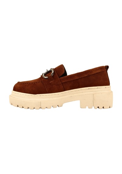 Hobby Ayakkabı Hobby 26114s Hakiki Süet Deri Kadın Loafer Ayakkabı Taba