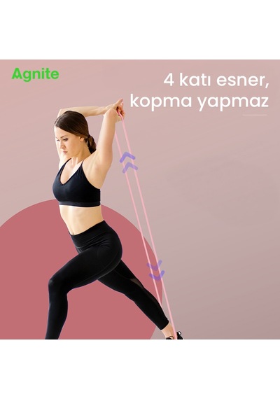 Agnıte Silikon Direnç Bandı 2080x4.5x6.4mm Pilates Fitness Pembe