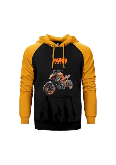 Ktm 1290 Super Duke Racing Sarı Renk Reglan Kol Kapşonlu Sweatshirt Sarı