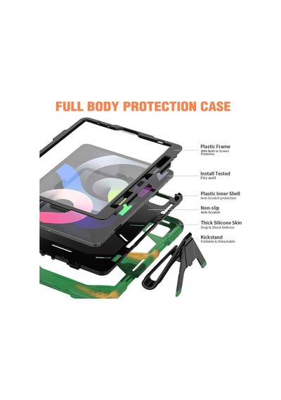 Apple İpad Pro 11 2020 Kılıf Griffin Tablet Kapak - Kamuflaj Arka Kapak