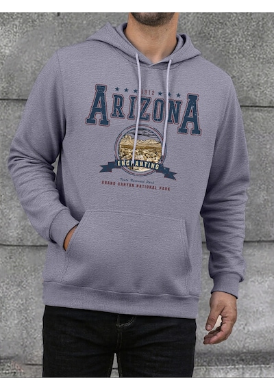 Startmore Startmorearizona Büyüleyici Baskı Erkek Kapüşonlu Üstleri Büyük Beden Polar Kapüşonlu Üst Moda Sokak G Gri