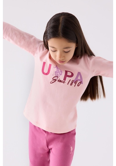 U.s. Polo Assn. 1970 Since 1890 Kız Çocuk Pembe Uzun Kol Pijama Takım Pembe