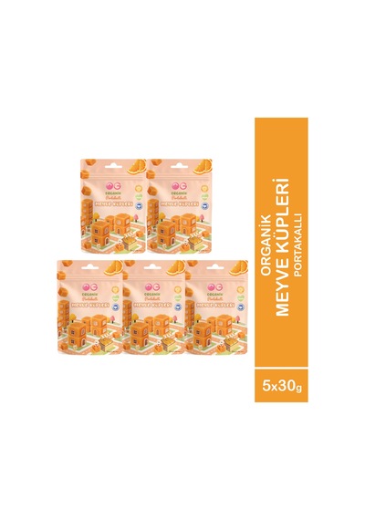 5'li Organik Portakallı Meyve Küpleri 5 X 30 Gr