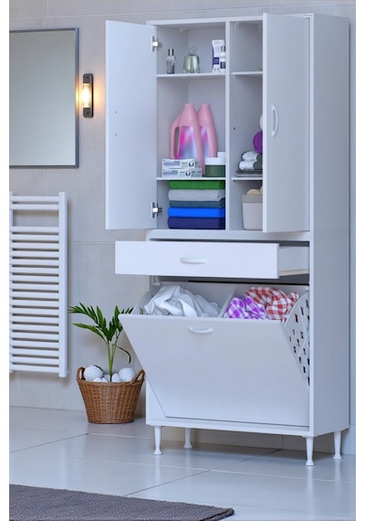 Eliusta Wall Beyaz Banyo Dolabı 75 Cm İki Göz Bölmeli Sepet 75x171x32,5 Cm 4 Raflı Mutfak/banyo Dolabı Beyaz Eliusta Wall Beyaz Banyo Dolabı 75 Cm İki Göz Bölmeli Sepet 75x171x32,5 Cm 4 Raflı Mutfak/banyo Dolabı Beyaz