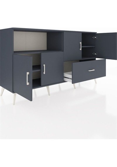 Hyperion Konsol 4 Raflı Tek Çekmeceli 4 Kapaklı 176x44x99 Antrasi Antrasit-antrasit Hyperion Konsol 4 Raflı Tek Çekmeceli 4 Kapaklı 176x44x99 Antrasi Antrasit-antrasit