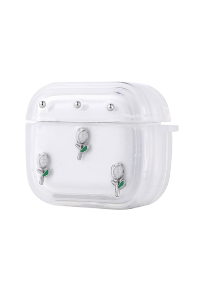 Apple Uyumlu AirPods 4 Airbag 44 Airbag Tasarımlı Simli Şeffaf Kutup Kılıf Lale