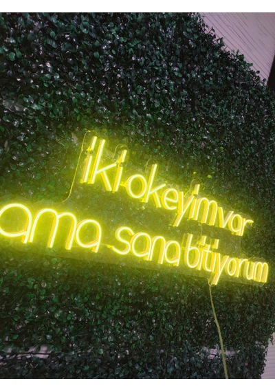 İki Okeyim Var Ama Sana Bitiyorum Yazılı Neon Led Tabela 80x35cm