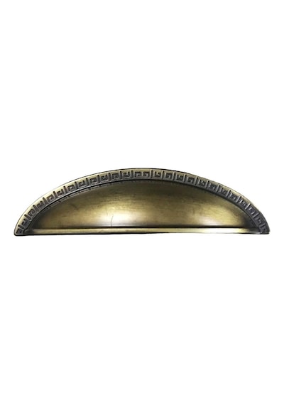 Tas Çanak Mobilya Dolap Kulp Desenli 96 mm Antik Sarı