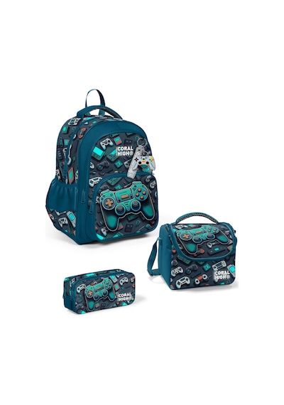 Coral High Kids Nefti Gamer Desenli 3 Lü Okul Çanta Seti Set0114423