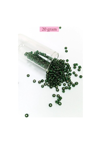 Dökme Cam Kum Boncuk Büyük Boy 6/0 4 Mm - 20 Gram - Şeffaf Koyu Yeşil - Bnc100 Diğer