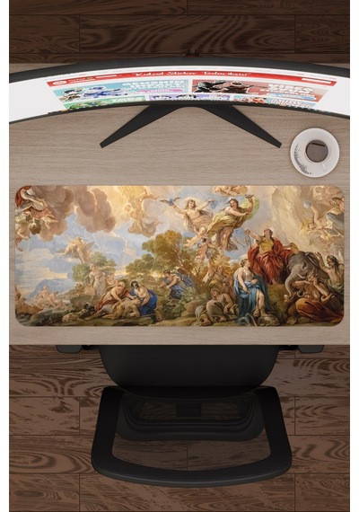 Ortaçağ Sanat Kaymaz Dikişli Kauçuk Oyuncu Mousepad V2 - 70x30 Xl Gaming Mouse Pad Fare Altlığı